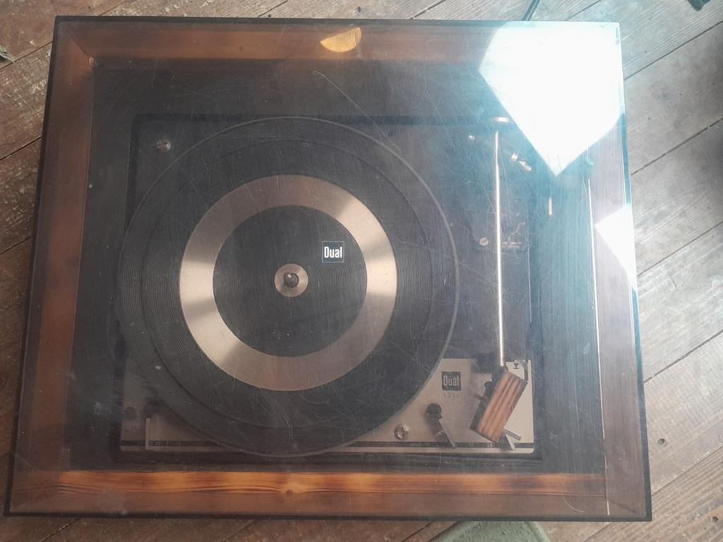 Dual 1216 platenspeler in houten kader, Ophalen, Platenspeler, Dual