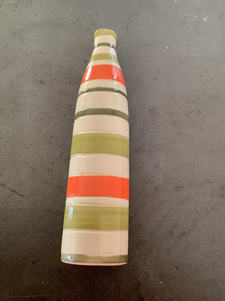Vase soliflore orange vert beige H 25 cm, Enlèvement ou Envoi, Comme neuf, Vert