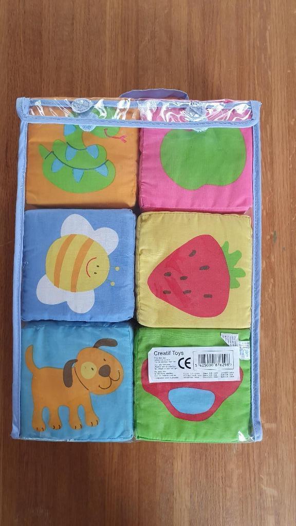 Baby speelgoed - 6 zachte kubus blokjes, Kinderen en Baby's, Ophalen, Gebruikt, Overige typen