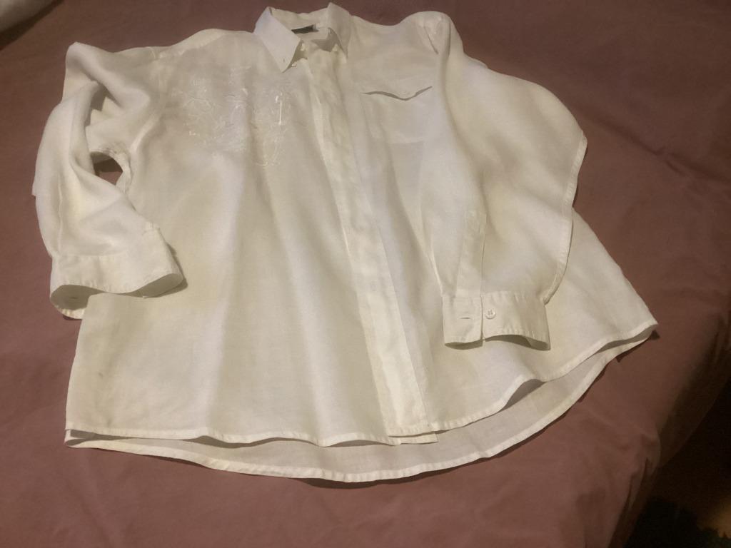 magnifique chemise en lin blanc XXL, Enlèvement ou Envoi, Comme neuf, Carlo Collusi, Chemise