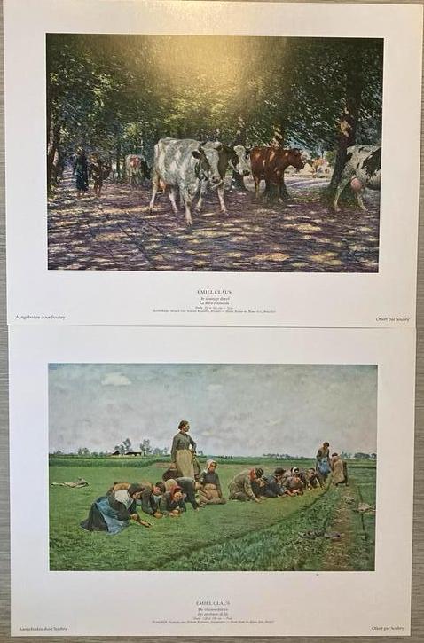 2 Soubry prenten Emile Claus, Ophalen of Verzenden