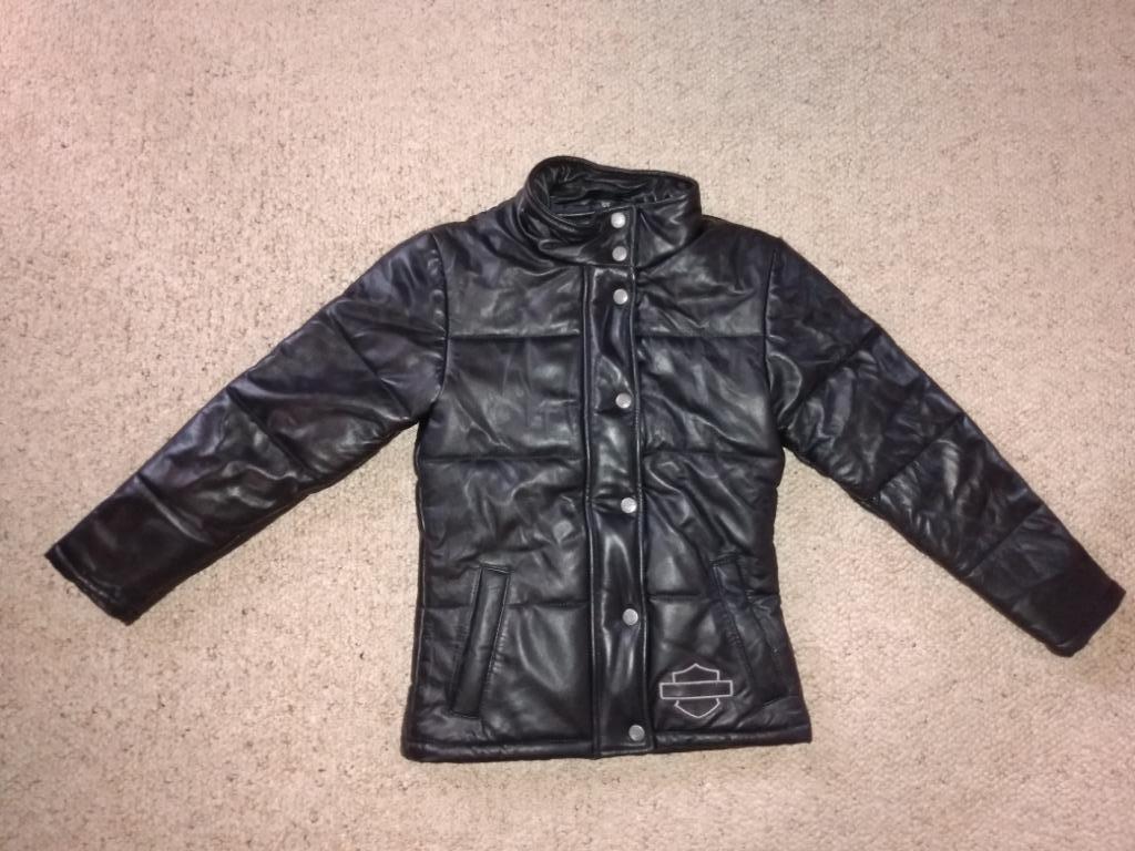 Puffer Harley Davidson en cuir, Neuf, Harley Davidson, Enlèvement ou Envoi, Taille 34 (XS) ou plus petite
