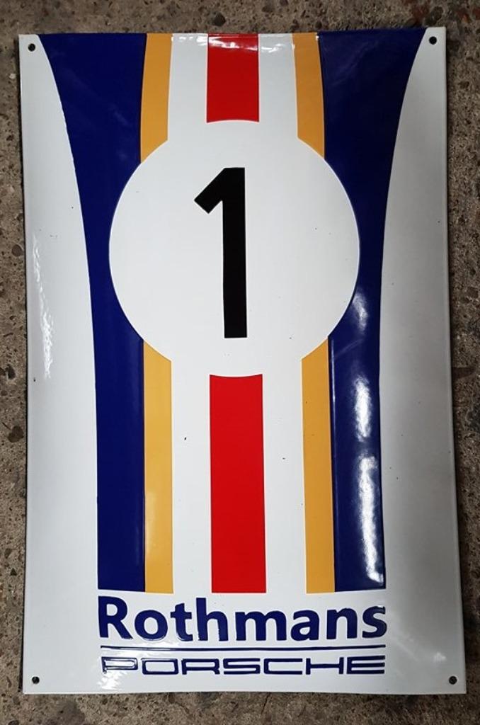 Porsche rothmans emaillen reclame bord vintage retro borden, Verzamelen, Ophalen of Verzenden, Zo goed als nieuw, Reclamebord