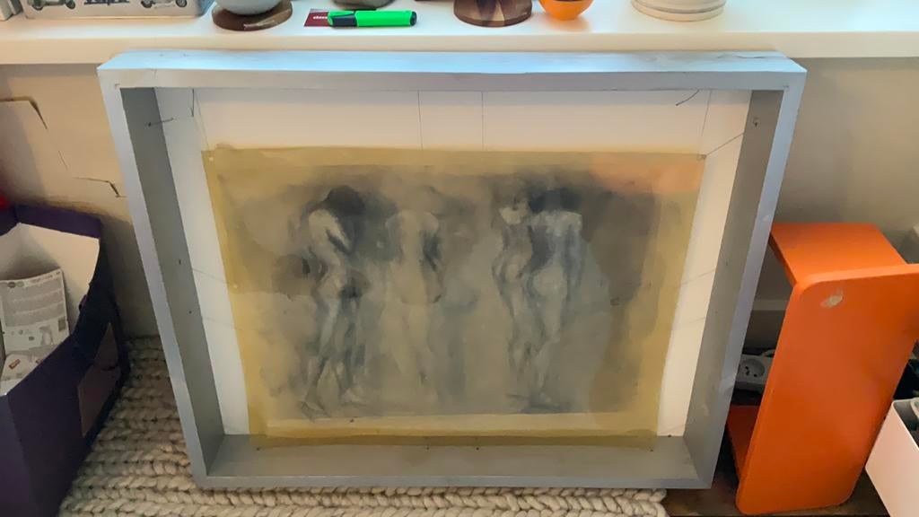 Tekening, Ophalen of Verzenden, Zo goed als nieuw, 75 cm of meer, 50 tot 75 cm