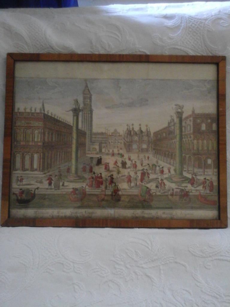 Paar Franse optische gravure/Venetië eind 18e eeuw, Antiek en Kunst, Ophalen