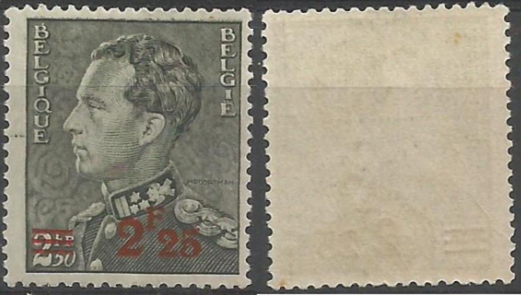 Roi Leopold III Type Poortman N572 surchargé 2,25 sur 2,50, Timbres & Monnaies, Timbres | Europe | Belgique, Timbre-poste, Enlèvement ou Envoi