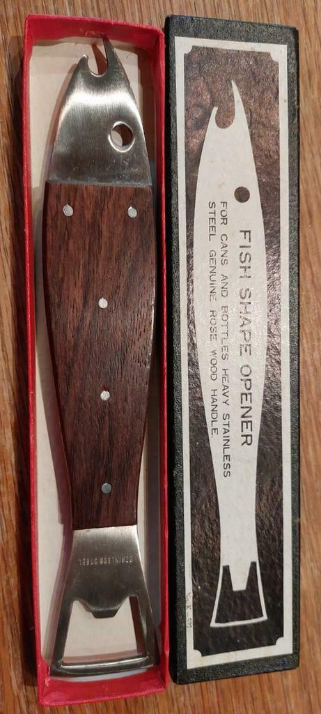 Flesopener Fish shape opener, Huis en Inrichting, Keuken | Bestek, Zo goed als nieuw, Hout, Ophalen of Verzenden