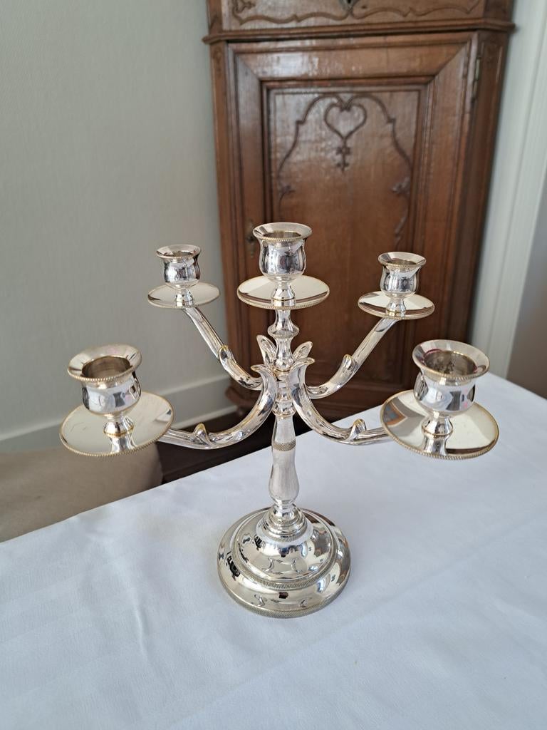 Verzilverde kandelaar uit de jaren ´60, Ophalen, Zilver
