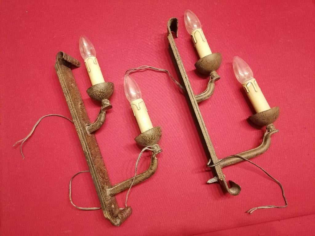 Appliques chandeliers bougies x2, Enlèvement, Utilisé