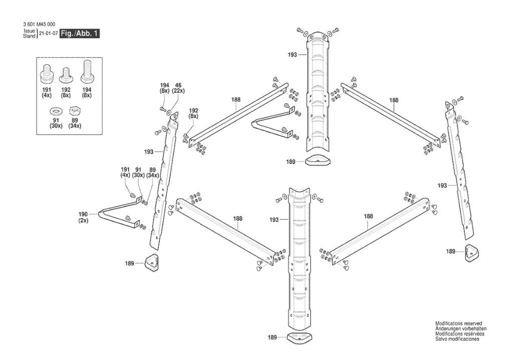 pieds métallique  pour table scie circulaire Bosch GTS 254, Ophalen of Verzenden, Nieuw, Cirkelzaag, BOSCH