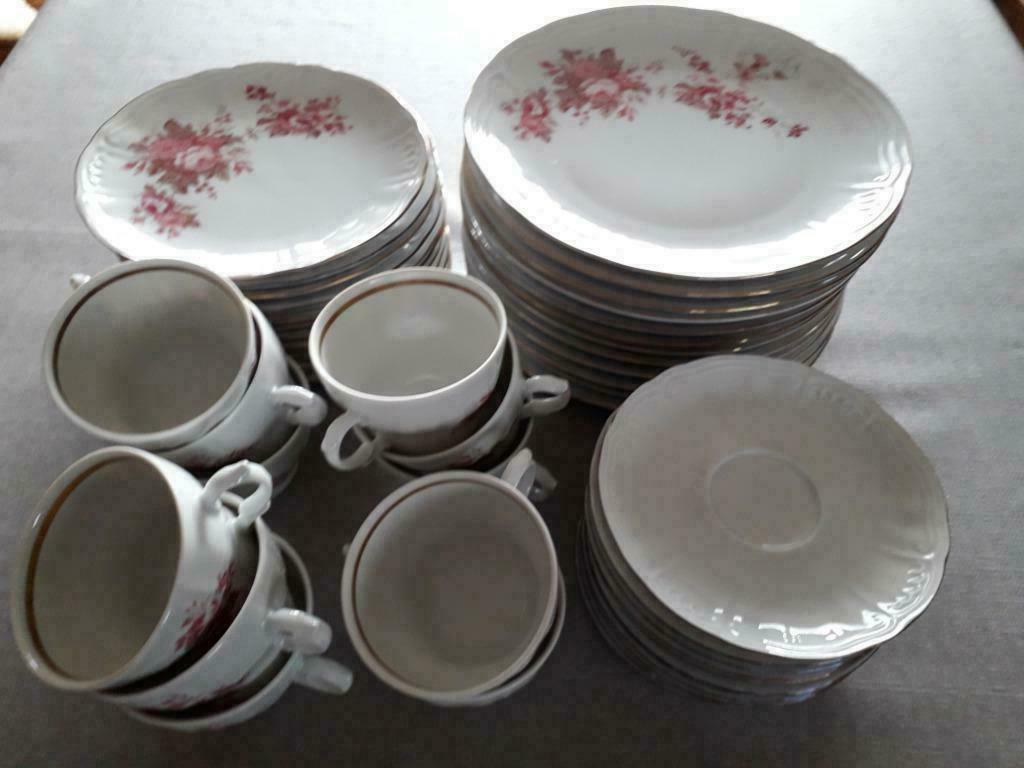 46-delig servies porselein, Wünsiedel Bavaria Porcelaine, Huis en Inrichting, Ophalen, Gebruikt, Bord(en), Overige stijlen