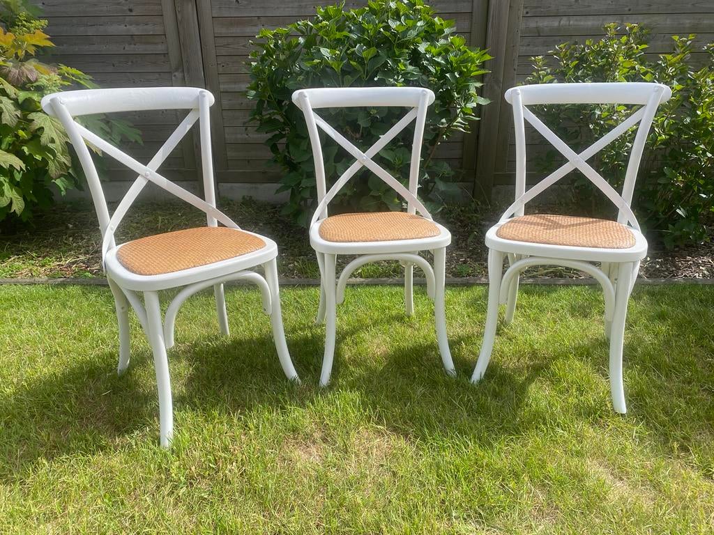 3 stoelen, Huis en Inrichting, Ophalen, Drie, Wit, Hout