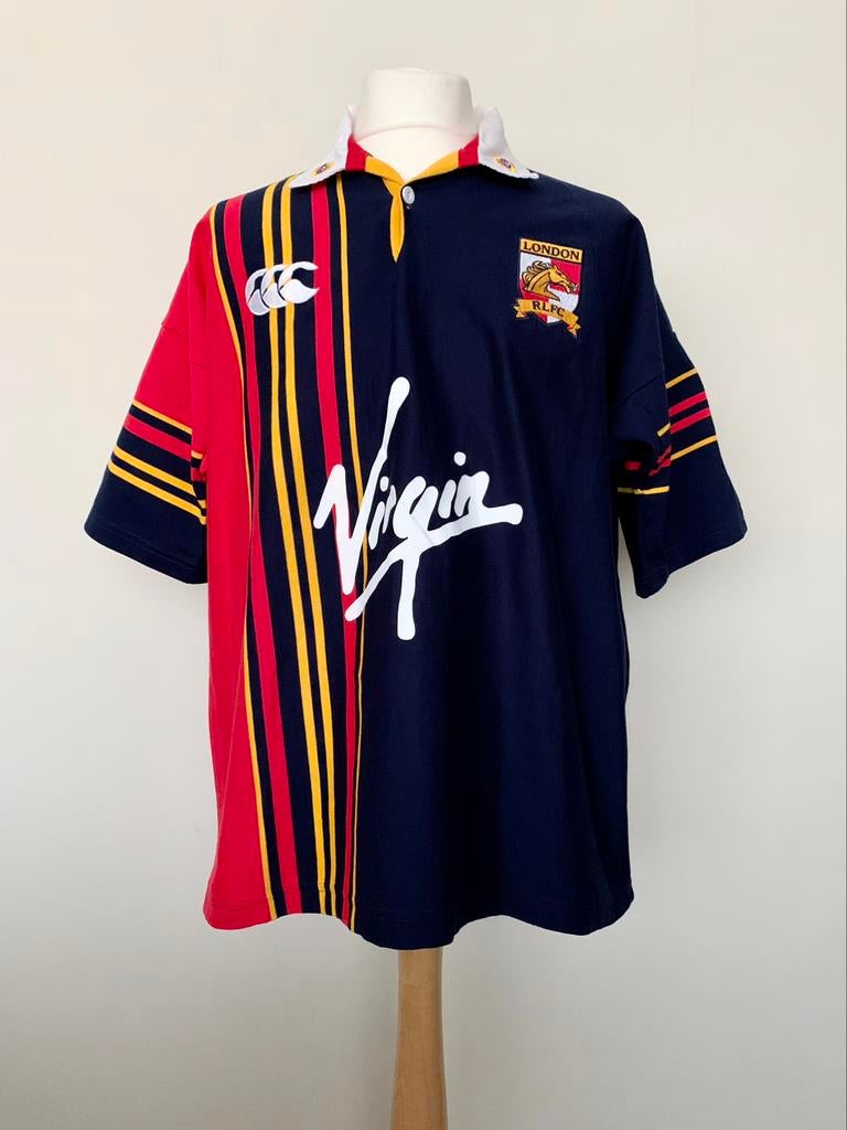 London RLFC Broncos Late 90s Rugby League Canterbury jersey, Sport en Fitness, Rugby, Ophalen of Verzenden, Zo goed als nieuw