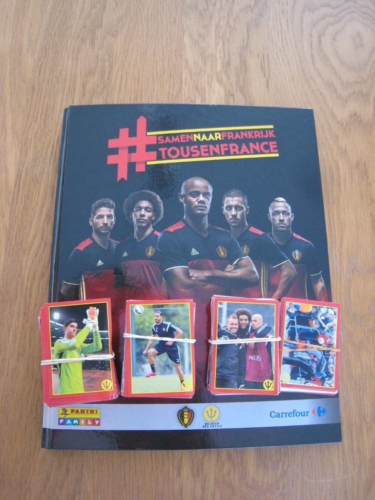 Panini Rode Duivels Tousenfrance (2016) - Carrefour, Verzamelen, Ophalen of Verzenden, Zo goed als nieuw, Poster, Plaatje of Sticker