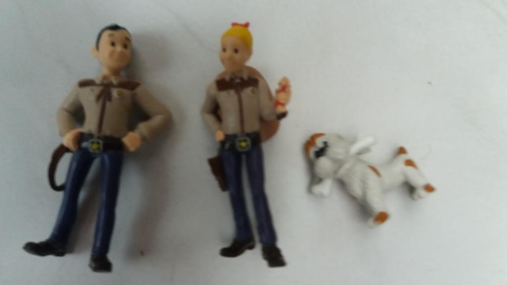 De Texasrakkers – popjes  ( Figuren uit speldoos), Ophalen of Verzenden, Suske en Wiske, Zo goed als nieuw, Beeldje of Figuurtje