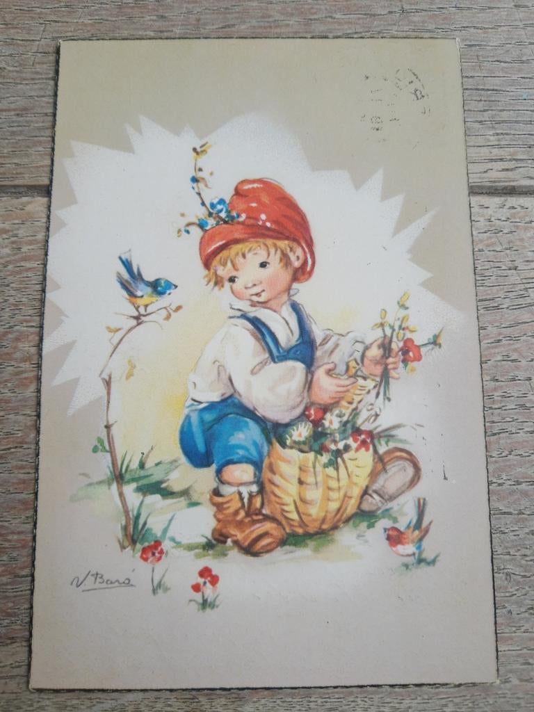 Carte ancienne, décrite + cachet en Bf., Collections, Enlèvement ou Envoi