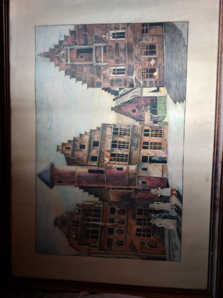 oude aquarel-pentekening Dierckx 1931, Enlèvement ou Envoi