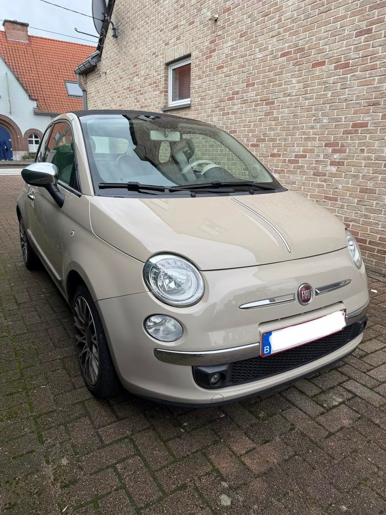 FIAT 500 cabrio - 1.2 Benzine, Auto's, Cabriolet, Leder en Stof, Beige, Overige kleuren