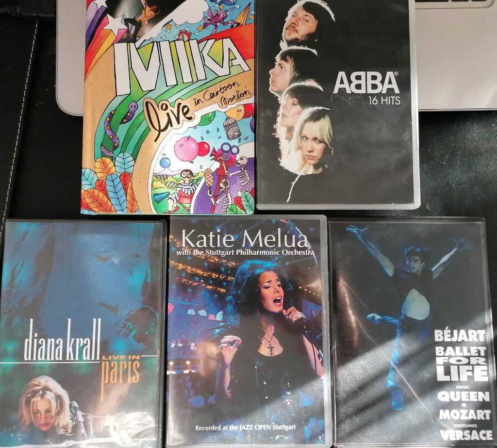 Abba, Diana Krall, Katie Melua, Bejart, Mika, 5 DVD musicaux, Tous les âges, Enlèvement, Comme neuf, Musique et Concerts