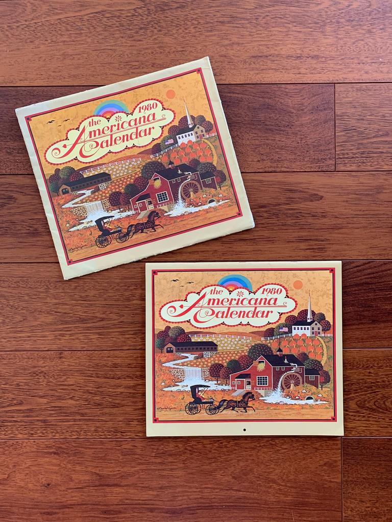 Calendrier Vintage « The Americana Calendar 1980 » (Wysocki), Enlèvement ou Envoi, Calendrier annuel, Comme neuf