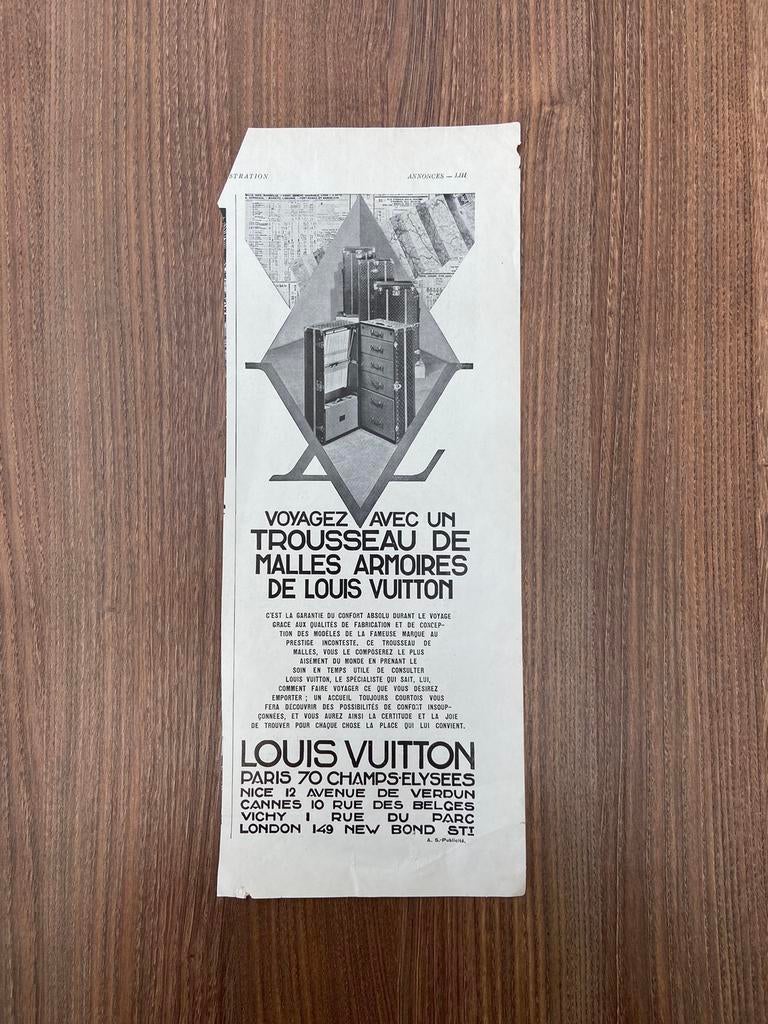 Louis Vuitton reclame 1930, Verzamelen, Ophalen of Verzenden, Reclame
