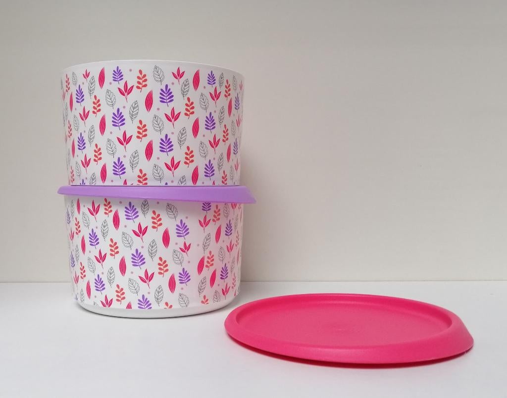Tupperware™ TupperTop Box « Flowers » 940 ml - roze en paars, Huis en Inrichting, Keuken | Tupperware, Ophalen of Verzenden, Nieuw