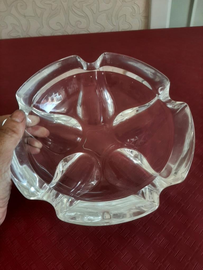 Cendrier en verre épais rétro/vintage - Années 60/70, Enlèvement ou Envoi