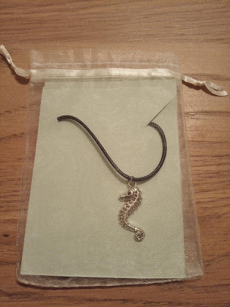 Collier avec breloque en forme d'hippocampe, Bijoux, Sacs & Beauté, Colliers, Neuf, Argent, Argent, Enlèvement ou Envoi