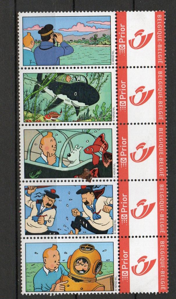 duostamps Tintin / Kuifje, Timbres & Monnaies, Timbres | Europe | Belgique, Enlèvement