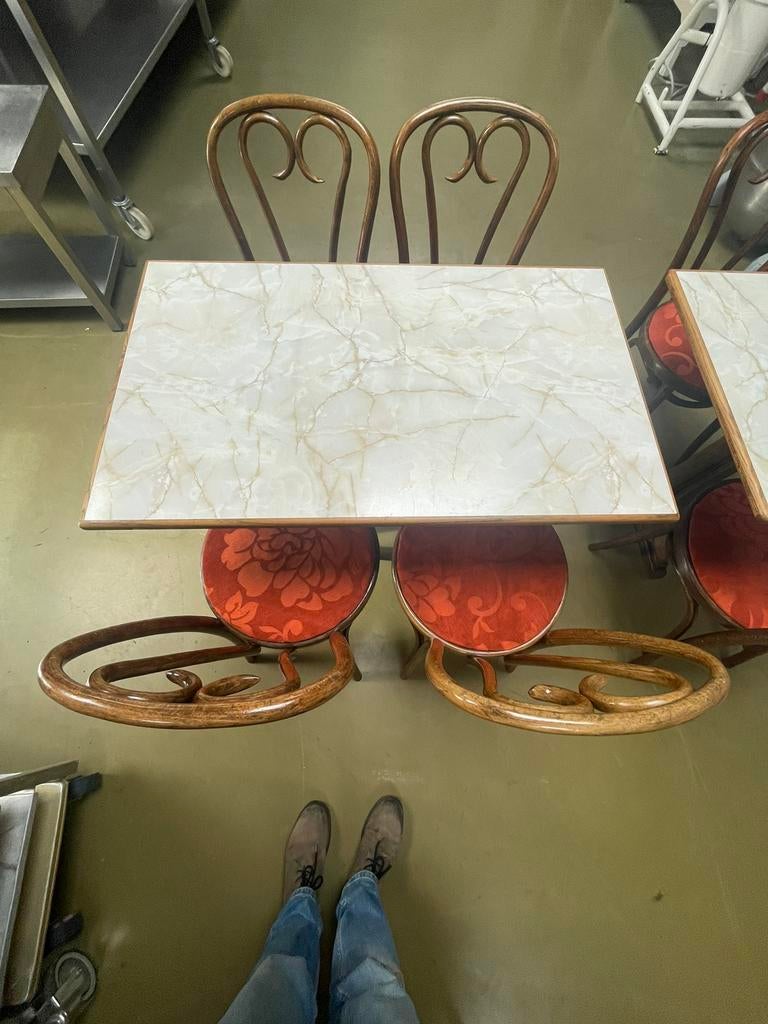 Table marbré plastifié /,bois de qualité pour salon de thé, Articles professionnels, Enlèvement