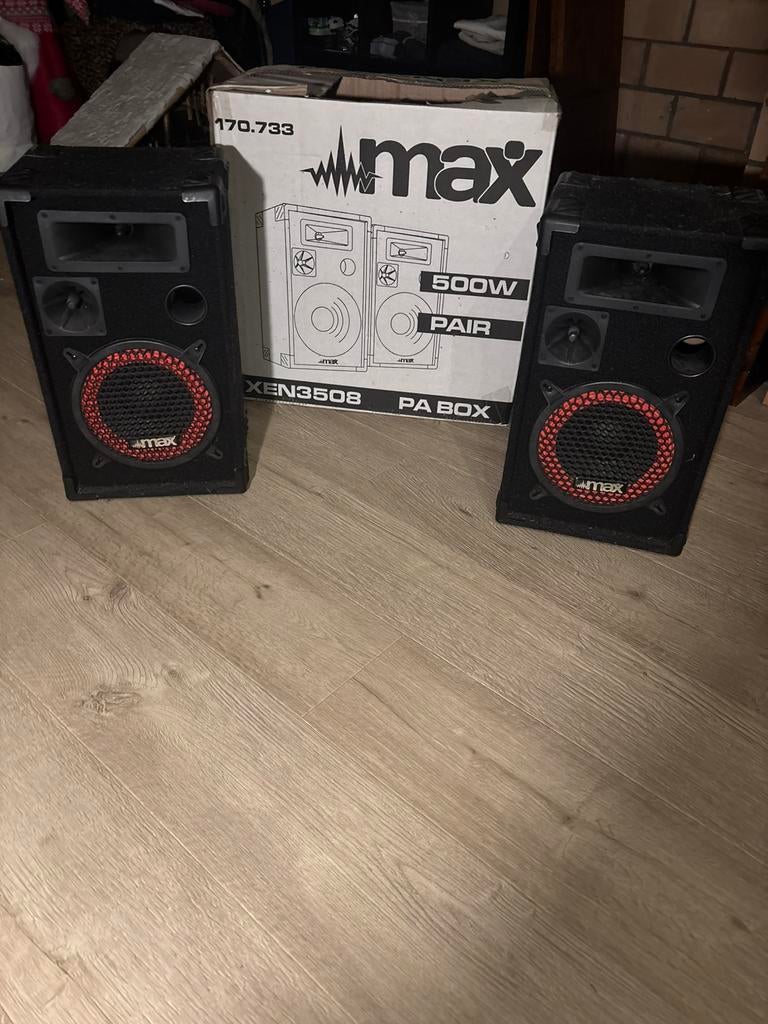 MAX Music XEN3508, Zo goed als nieuw, 120 watt of meer, Front, Rear of Stereo speakers, Ophalen