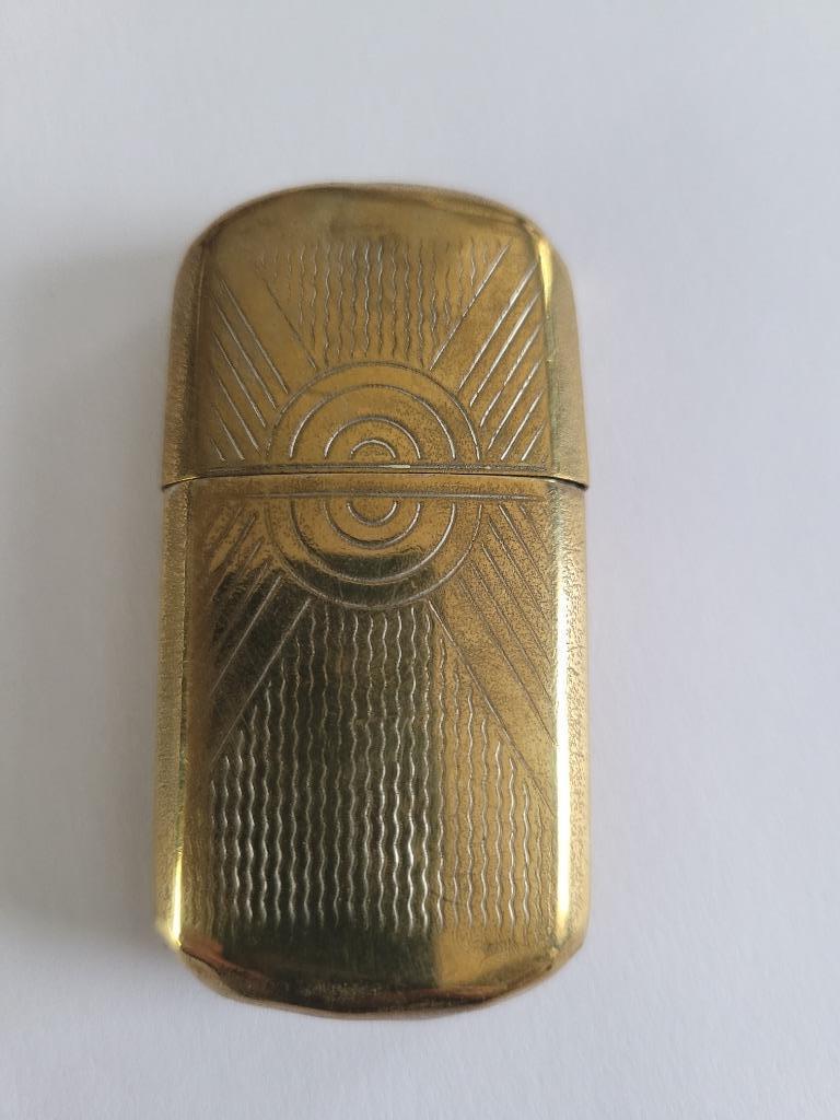 Briquet ancien en métal doré, Collections, Enlèvement ou Envoi, Utilisé, Briquet