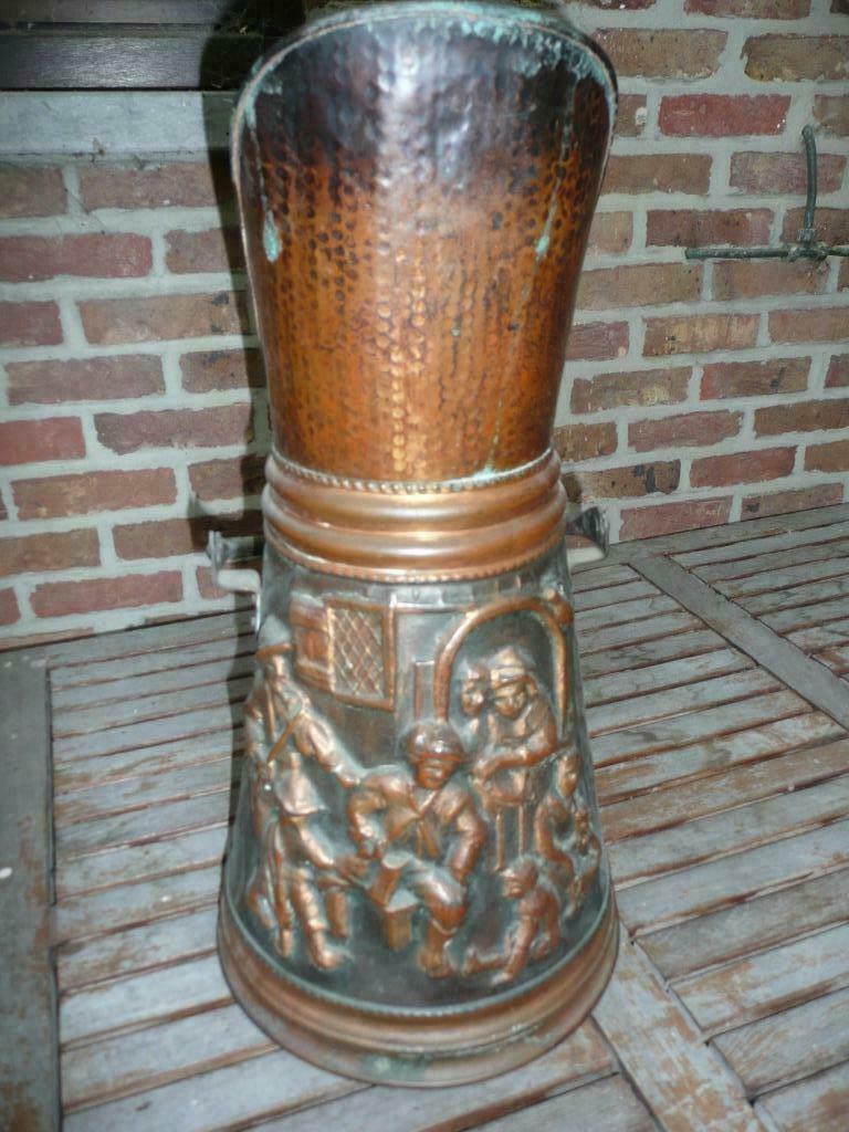 koperen kan/paraplubak/kolenkan/kolenkit (2 stuks), Enlèvement ou Envoi, Cuivre