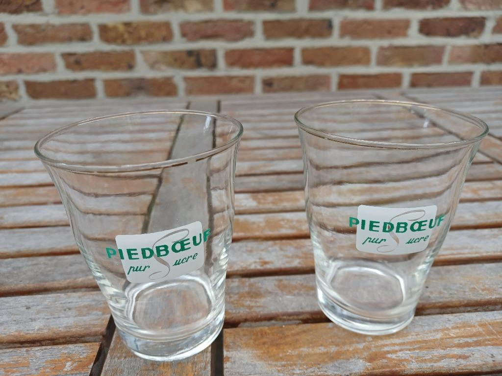 2 zeldzame tafelbierglazen Piedboeuf (vintage), Ophalen of Verzenden, Zo goed als nieuw, Glas of Glazen, Overige merken