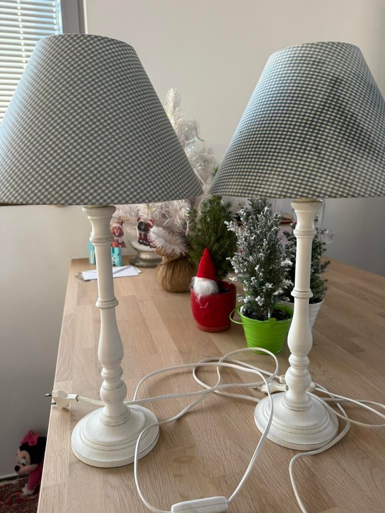 2 lampes de table, Enlèvement ou Envoi, Landelijk, Utilisé, Bois