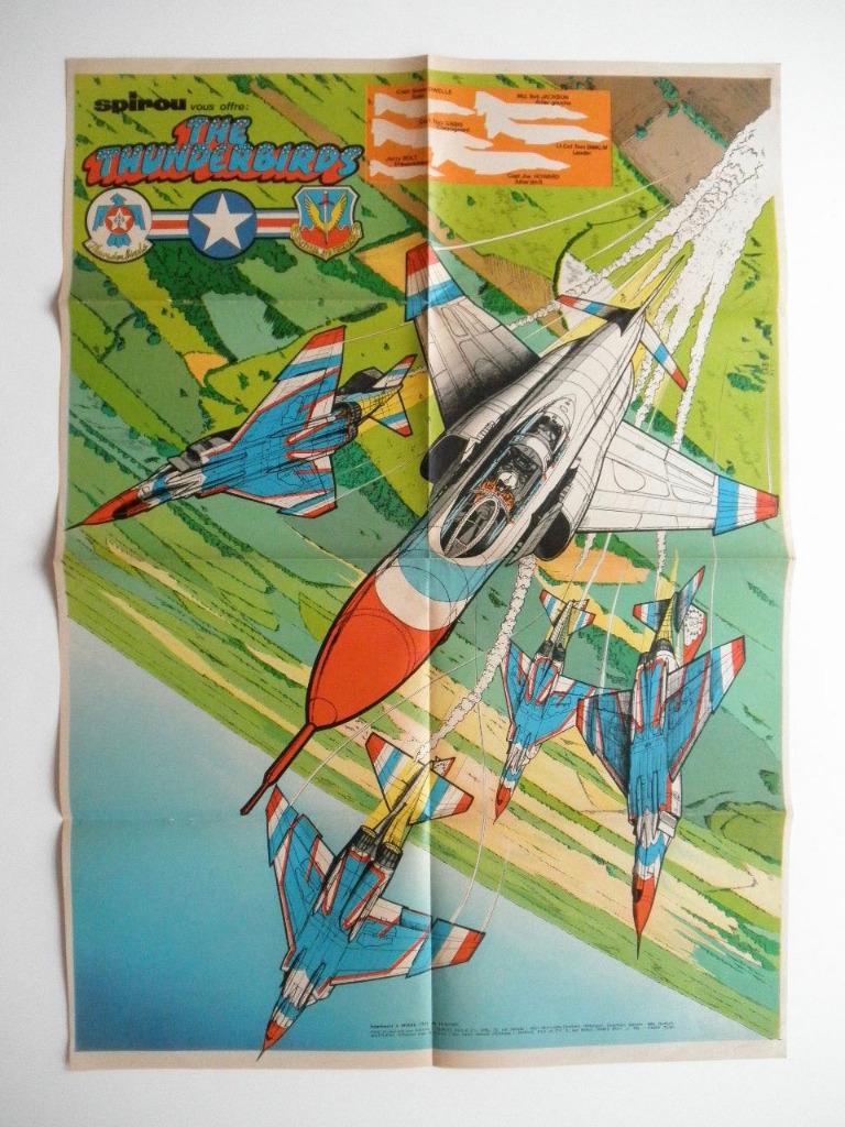Poster Spirou 1731 - Avions The Thunderbirds - 17 juin 1971, Livres, Jean-Luc Béghin, Une BD, Comme neuf, Enlèvement