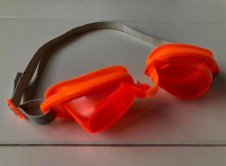 lunettes de natation oranges 6-12 m unisexes, Enlèvement ou Envoi, Utilisé, Garçon ou Fille, Accessoire de natation