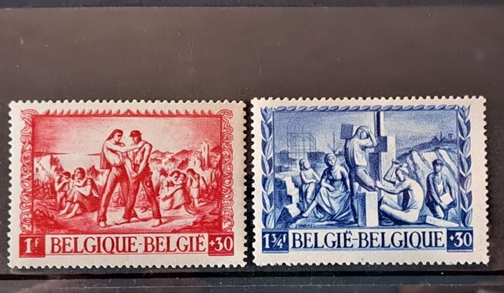 Belgique OBP 697-698 ** 1945, Timbres & Monnaies, Enlèvement ou Envoi, Non oblitéré, Neuf