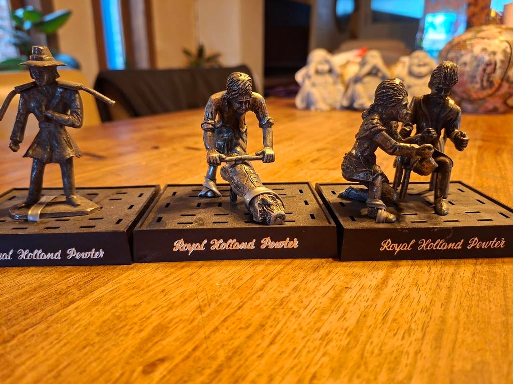 3 tinnen beeldjes Royal Holland Pewter, Antiek en Kunst, Ophalen of Verzenden