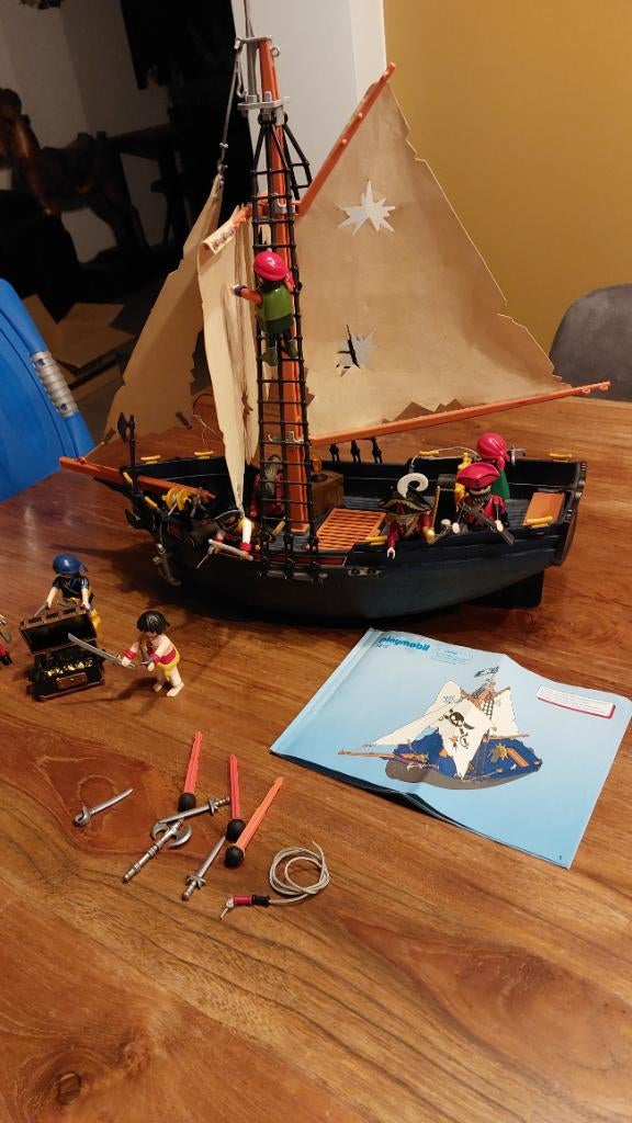 Playmobil piratenschip met 9 piraten, Kinderen en Baby's, Speelgoed | Playmobil, Ophalen, Gebruikt, Los Playmobil