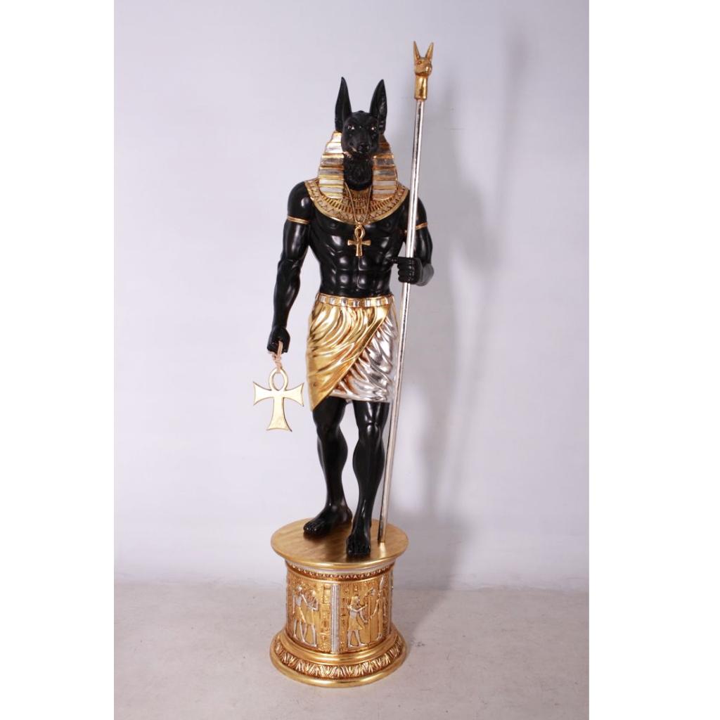 Egyptian Anubis beeld with Base – Egypte Hoogte 239 cm, Verzamelen, Ophalen, Nieuw