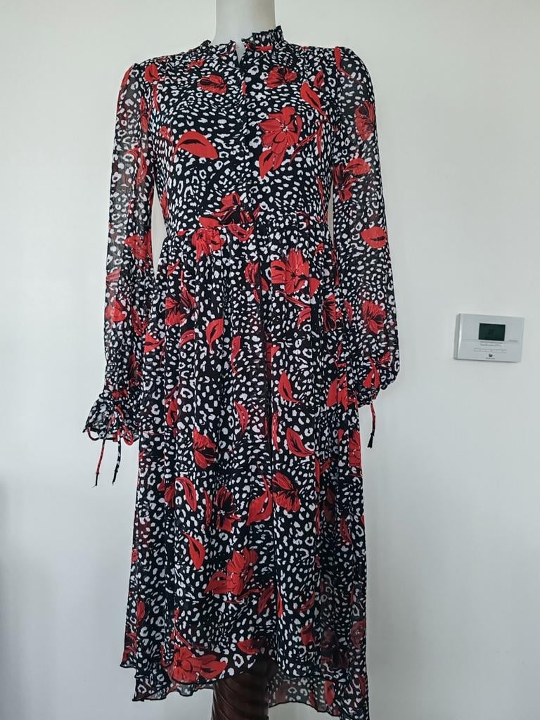 Robe en voile asymétrique imprimé floral taille S, Enlèvement ou Envoi, Comme neuf
