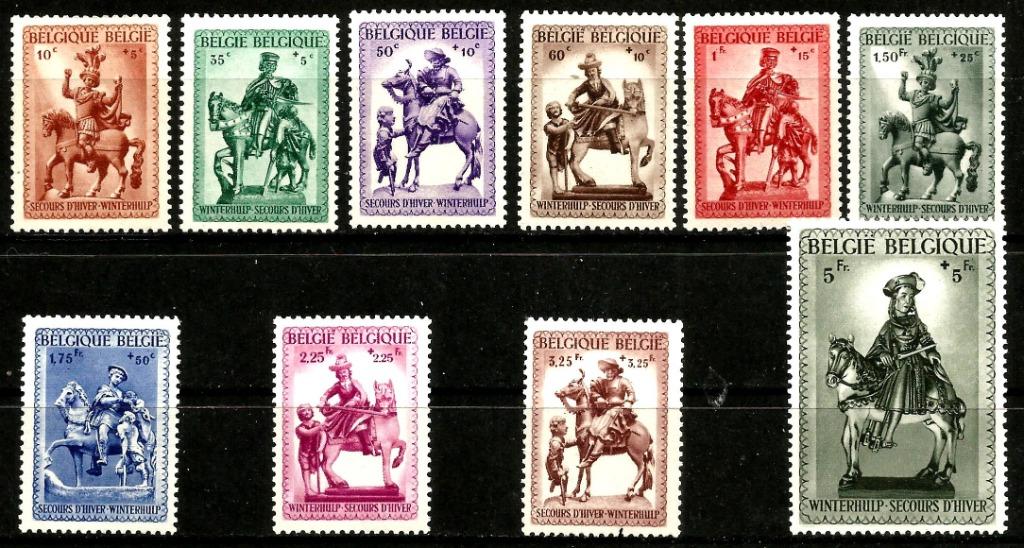 1941 Derde winterhulp OBP 583/92**, Postzegels en Munten, Orginele gom, Ophalen of Verzenden, Zonder stempel, Postfris