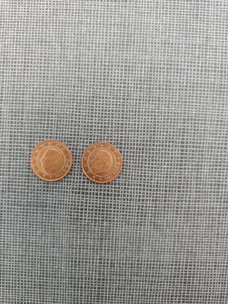 Munten België. 2 cent van 2004 + 2007., Ophalen of Verzenden, België, 2 cent, Losse munt