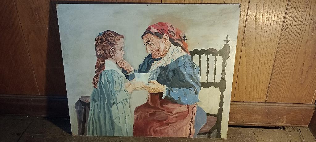 Peinture sur bois signée "Léon Michel", 60x50, n462, Antiquités & Art, Art | Peinture | Classique, Enlèvement