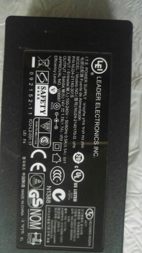 Chargeur lader leader 14v 1.7a nu24 2140170-13 dc 5.45mm, Informatique & Logiciels, Enlèvement ou Envoi, Comme neuf