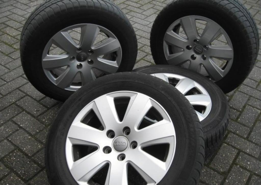 Jantes Audi 16 pouces 5x112 avec pneus d'hiver 205-60-16, Enlèvement ou Envoi, Utilisé, Audi
