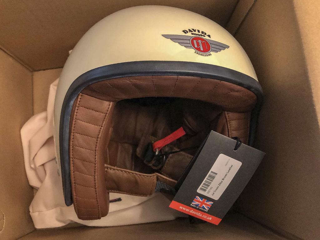Nooit gedragen Davida Jet helm Leder interieur, Motoren, Jethelm, Kinderen, Ophalen of Verzenden, S