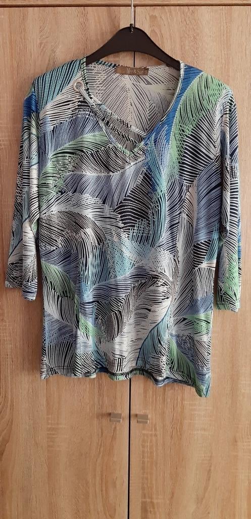 Kleurrijke bloes van Mer & Sud, Kleding | Dames, Maat 42/44 (L), Verzenden, Blauw, Gedragen