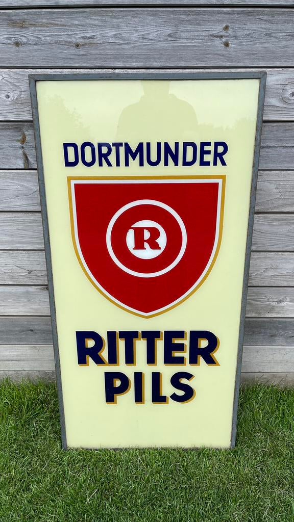 Glas reclame Ritter pils., Ophalen, Zo goed als nieuw, Reclamebord